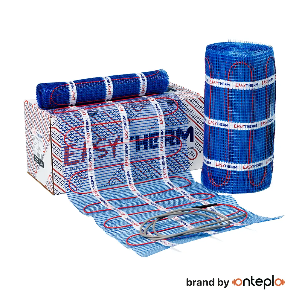 Розгорнутий нагрівальний мат Easytherm EM на сітці